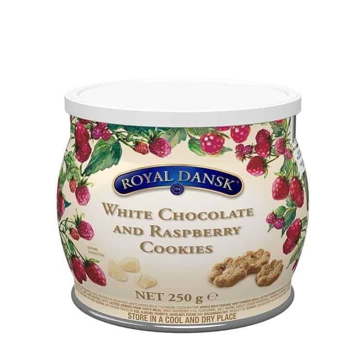 White Chocolate and Raspberry Cookies Royal Dansk